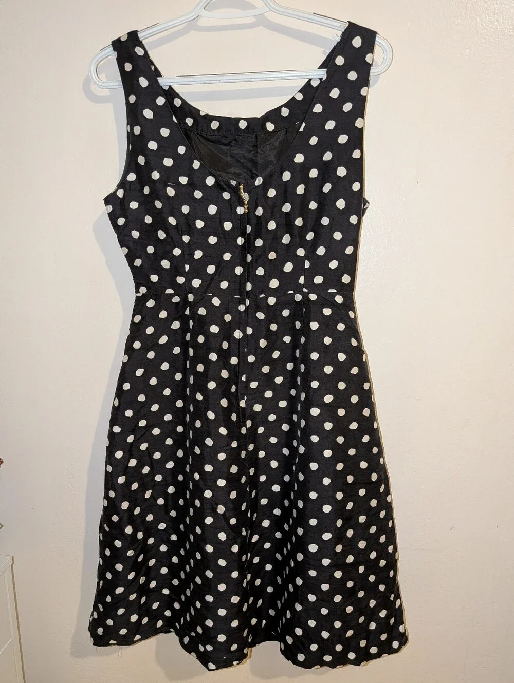 Kate Spade Classic Black & White Polka Dot Sleeveless Dress Size 6